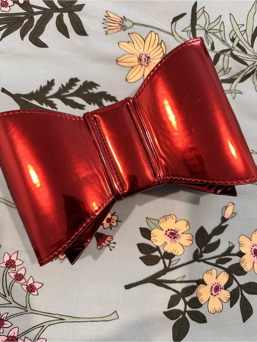 Aldo Red Metallic Bow Hair Clip -  Women Accessories